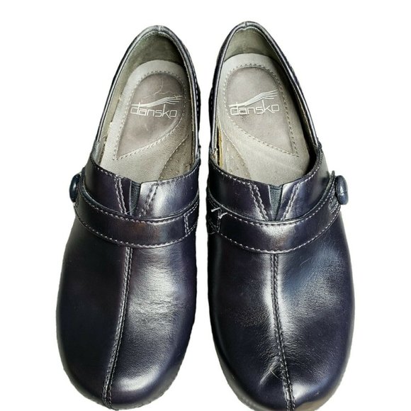 Dansko Deep Purple Solstice Side Button Clog Slip-On Shoes-Real Leather 7.5 - Picture 5 of 6